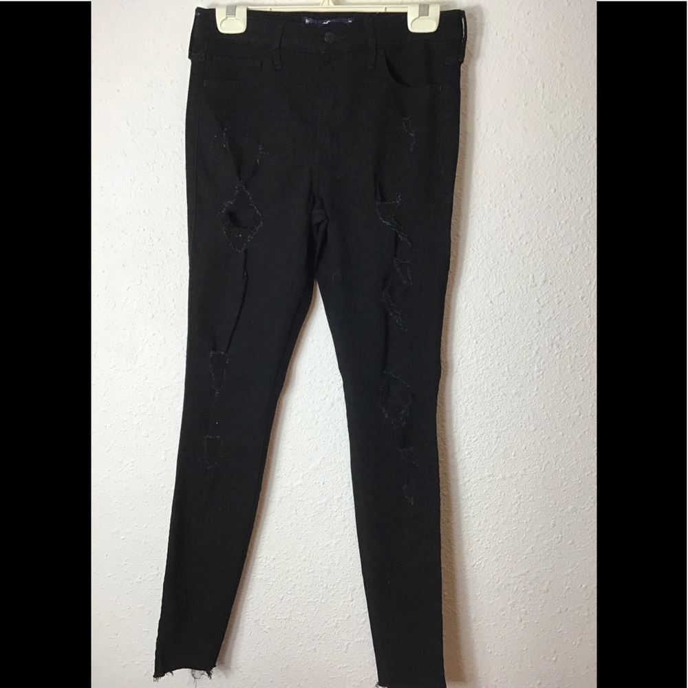 Holister black distressed raw hem jeans SZ 29 (9L)
